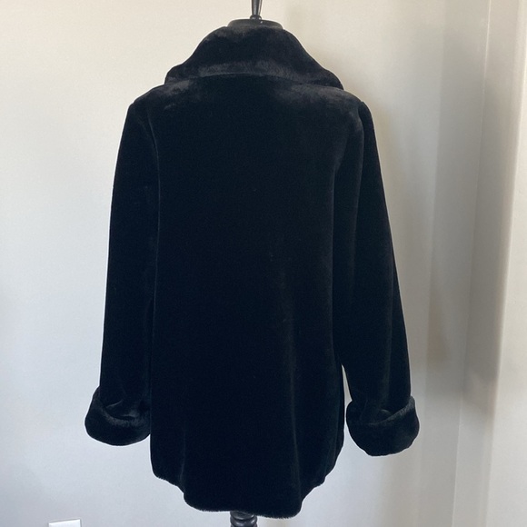 NEW Dennis Basso Faux Sheared Mink Fur Coat - Picture 3 of 15